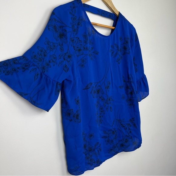 Tokito Women’s Top Blouse Blue Black Floral ‘Parisian Blooms’ Size 10 - NWT New - Picture 3 of 8
